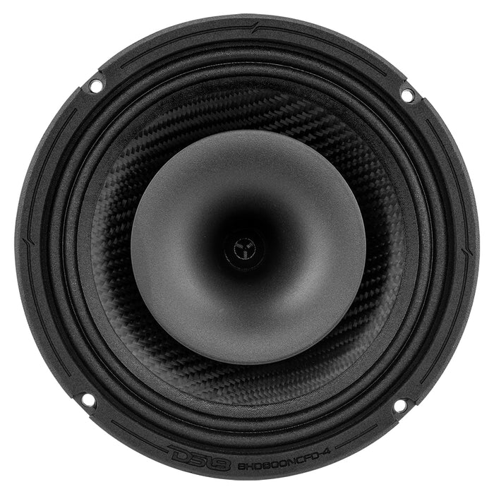 DS18 8" Neodymium Coaxial Hybrid Mid-Bass Water resistant Carbon Fiber Cone Loudspeaker with Built-in Driver 400 Watts Rms 4-Ohm (Single Unit)
