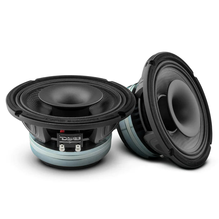 DS18 8" Neodymium Coaxial Hybrid Mid-Bass Water resistant Carbon Fiber Cone Loudspeaker with Built-in Driver 400 Watts Rms 4-Ohm (Single Unit)
