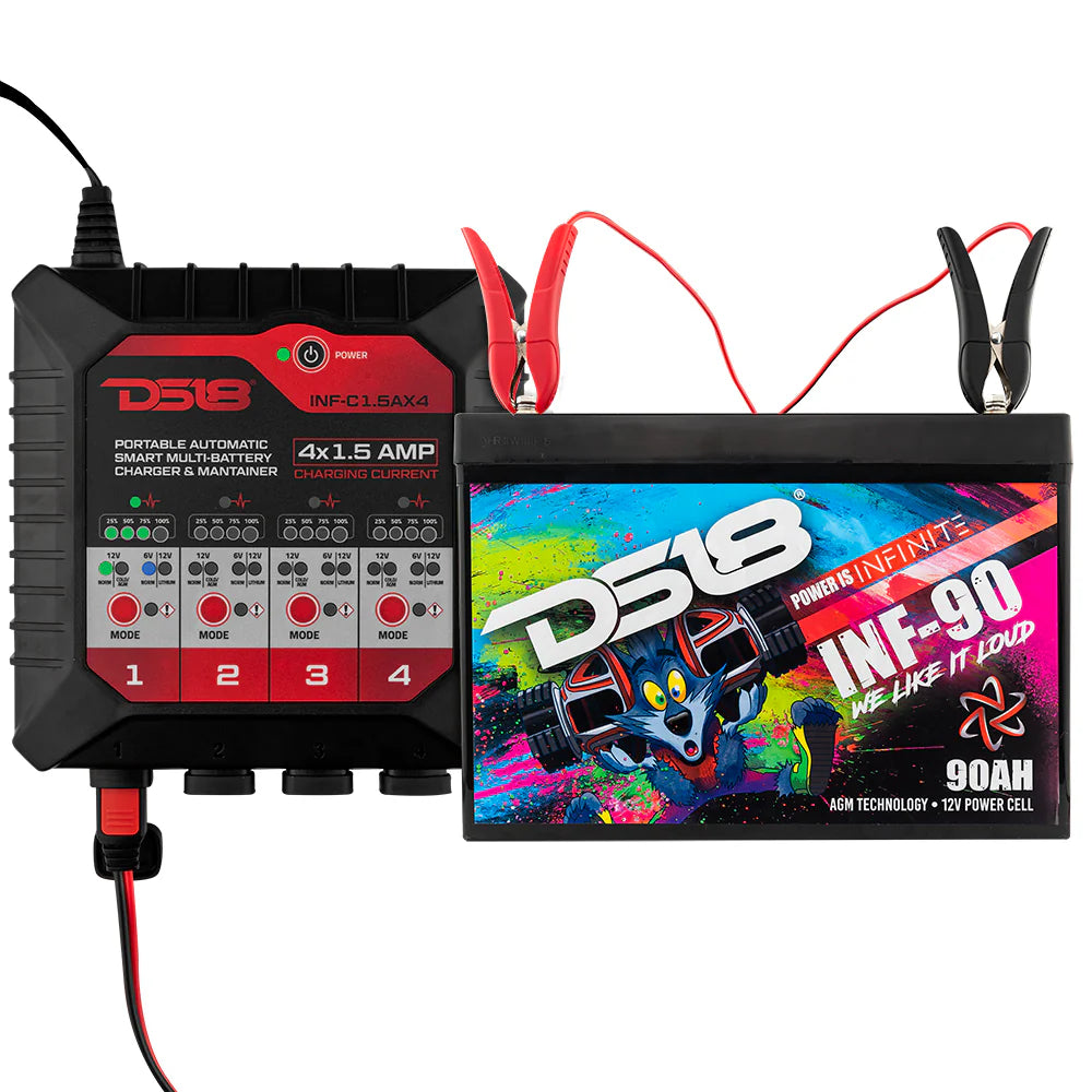 DS18 4 X 1.5 AMP Automatic Smart Lithium and AGM Battery Charger and Maintainer