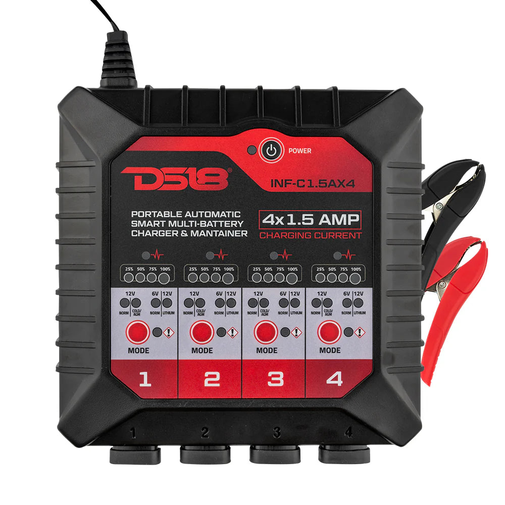 DS18 4 X 1.5 AMP Automatic Smart Lithium and AGM Battery Charger and Maintainer