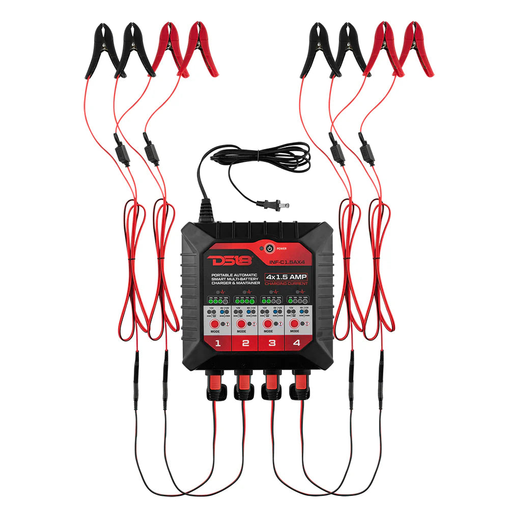 DS18 4 X 1.5 AMP Automatic Smart Lithium and AGM Battery Charger and Maintainer