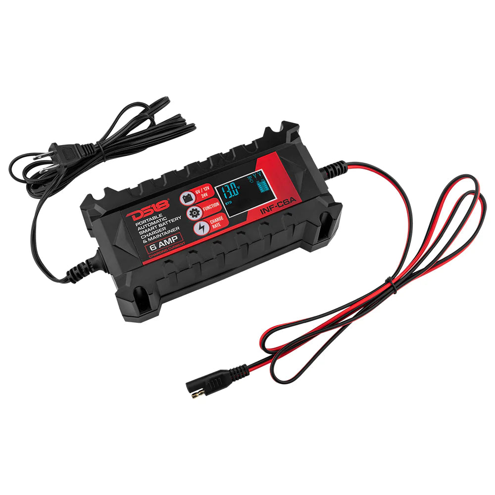 DS18 6 AMP Automatic Smart Lithium and AGM Car Battery Charger & Maintainer