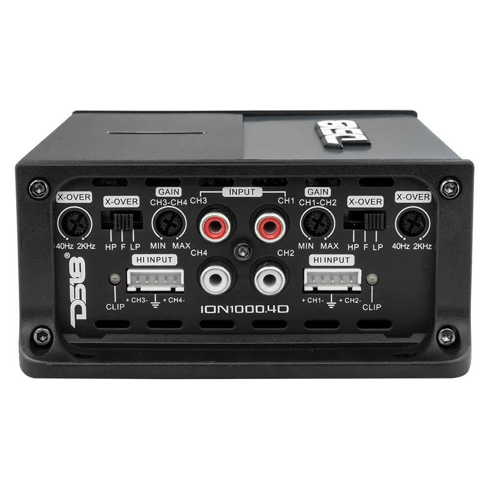 DS18 ION Compact Full-Range Class D 4-Channel Amplifier 4 x 150 Watts RMS @ 4-ohm