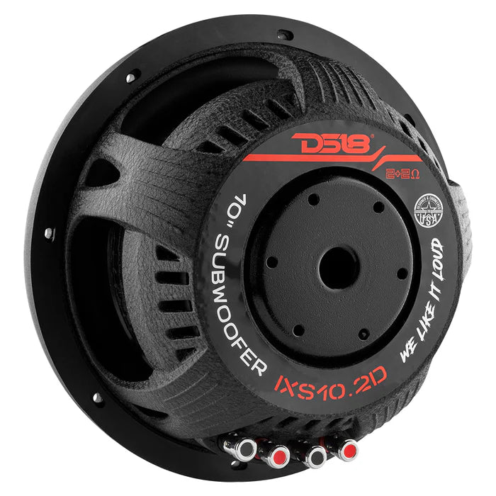 DS18 IXS Shallow-Mount 10" Fiber Glass Subwoofer 600 Watts Rms DVC 2-Ohm