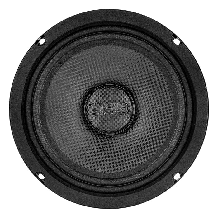 DS18 PRO 6.5" Shallow Carbon Fiber Water resistant Cone Mid-Bass Loudspeaker 250 Watts Rms 4-Ohm (Single Unit)