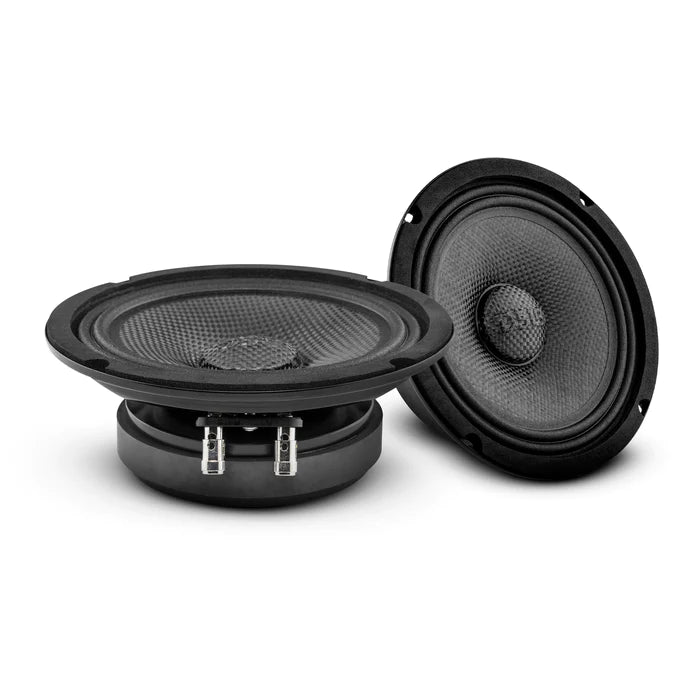 DS18 PRO 6.5" Shallow Carbon Fiber Water resistant Cone Mid-Bass Loudspeaker 250 Watts Rms 4-Ohm (Single Unit)