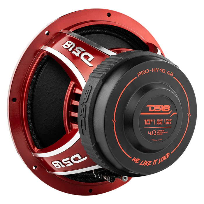 DS18 PRO 10" Hybrid Mid-Range Loudspeaker with Built-in Driver 350 Watts Rms 4-Ohm (Single Unit)