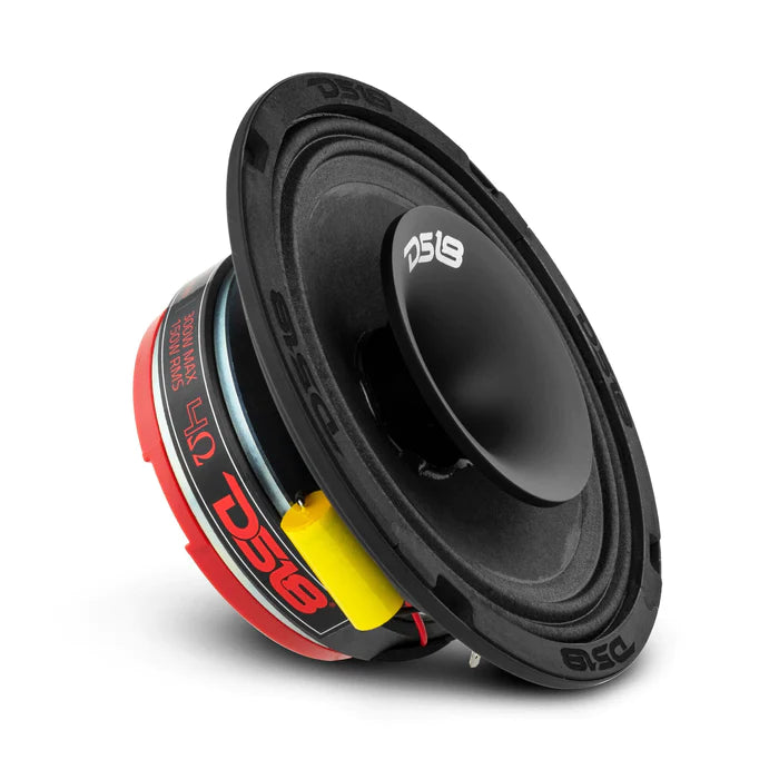DS18 PRO 6.5" Shallow Coaxial Hybrid Mid-Range Loudspeaker with Built-in Driver 150 Watts Rms 4-Ohm (Single Unit)