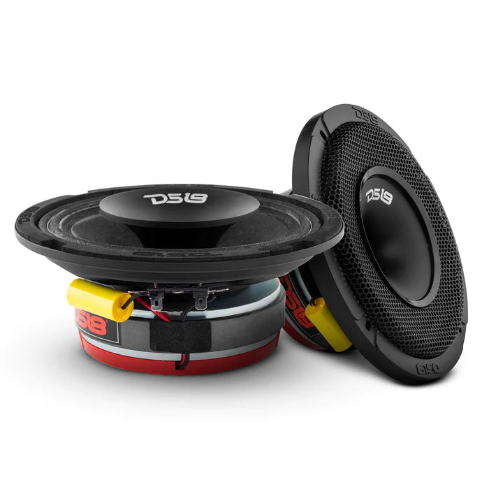 DS18 PRO 6.5" Shallow Coaxial Hybrid Mid-Range Loudspeaker with Built-in Driver 150 Watts Rms 8-Ohm (Single Unit)
