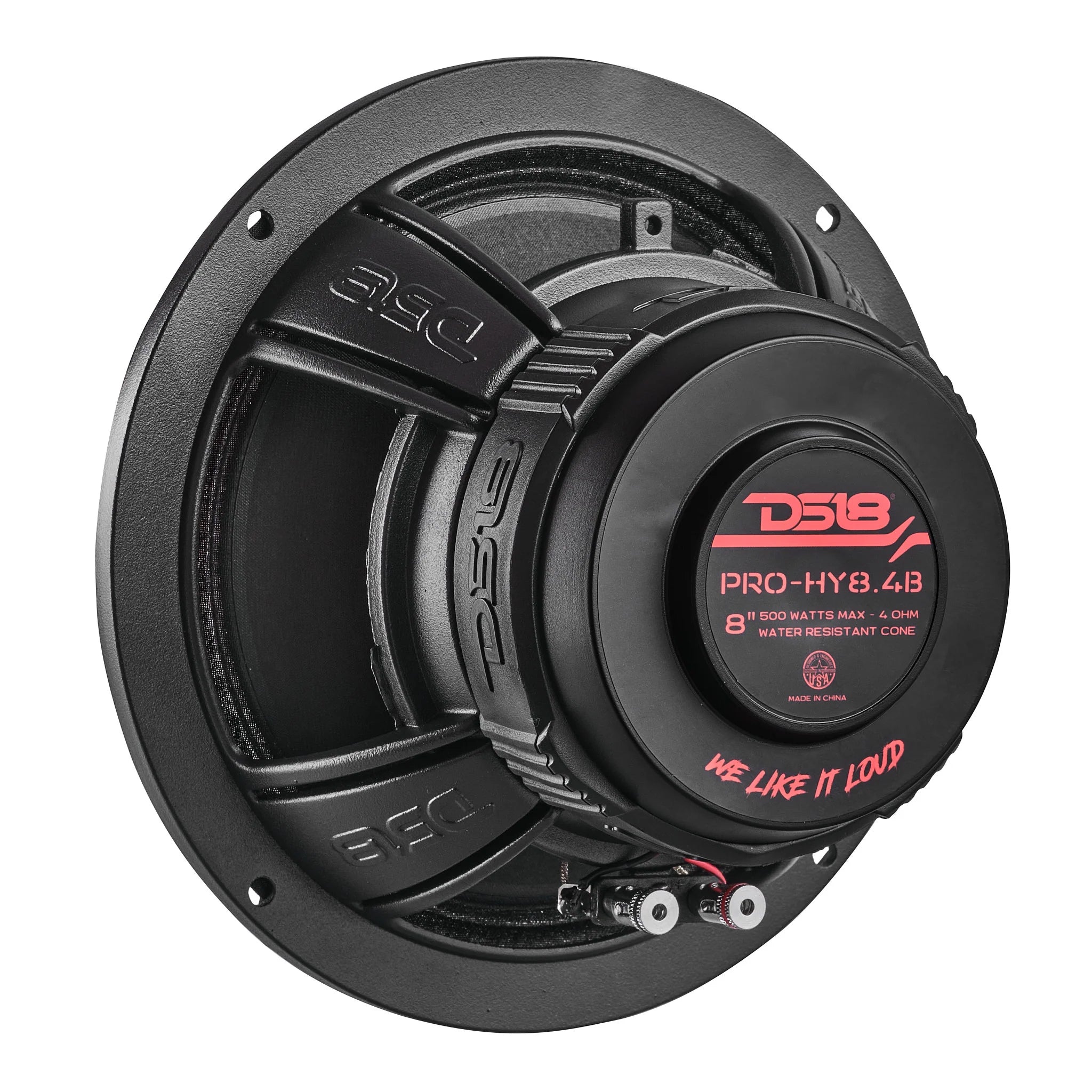 DS18 PRO 8" Coaxial Hybrid Mid-Range Water resistant Cone Loudspeaker with Built-in Driver 250 Watts Rms 4-Ohm (Single Unit)