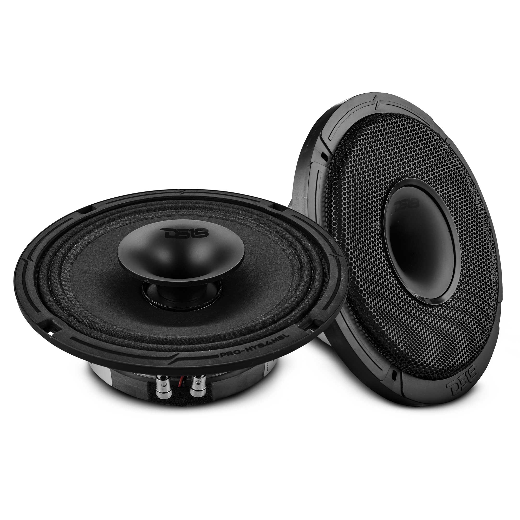 DS18 PRO 8" Shallow Coaxial Hybrid Mid-Range Loudspeaker with Built-in Driver 200 Watts Rms 4-Ohm (Single Unit)
