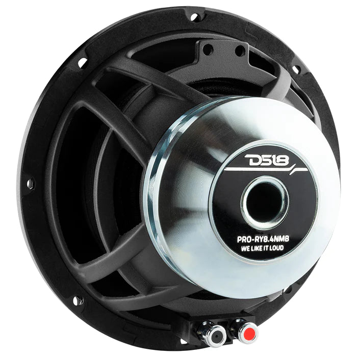 DS18 PRO 8" Neodymium Water resistant Carbon Fiber Cone Mid-Bass Woofer 250 Watts Rms 4-Ohm (Single Unit)