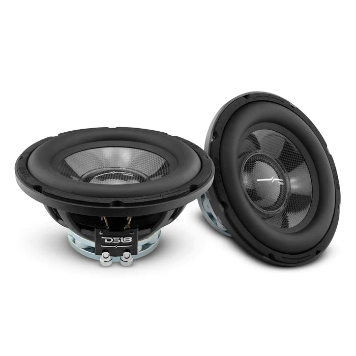 DS18 PRO 8" Neodymium Water resistant Carbon Fiber Cone Mid-Bass Woofer 250 Watts Rms 4-Ohm (Single Unit)