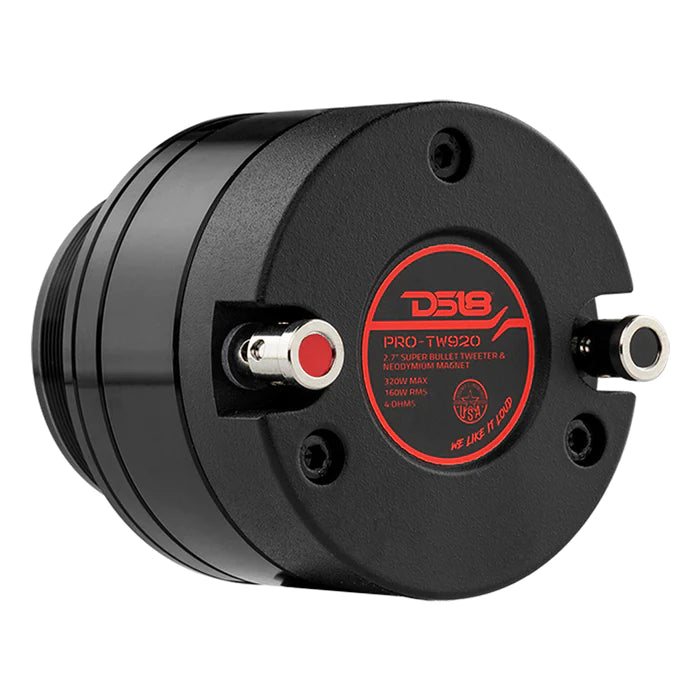 DS18 2.7" High Compression Neodymium Super Bullet Tweeter 160 Watts 1.4" Titanium 4-Ohm Vc (Single Unit)