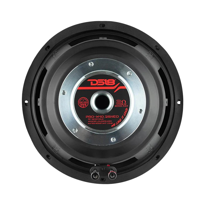 DS18 PRO 10" Neodymium Water Resistant Woofer 400 Watts Rms 2-Ohm SVC (Single Unit)