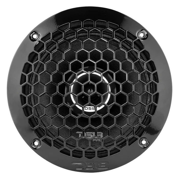 DS18 PRO-ZT 6.5" Coaxial Mid-Range Loudspeaker with Water Resistant Cone Built-in Bullet Tweeter and Grill 225 Watts Rms 4-Ohm (Single Unit)