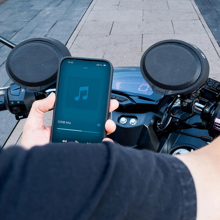 DS18 Amplified Handlebar Mount Speaker Pods for Motorcycles with 5.0 Bluetooth