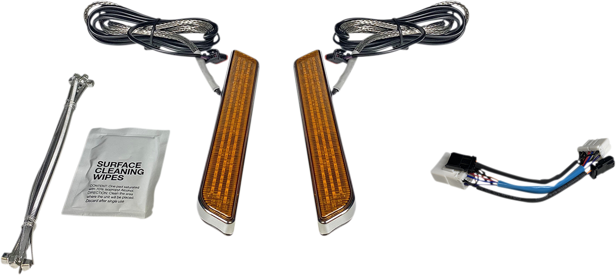 Custom Dynamics LED Front Fork Lightz™ Amber/Chrome