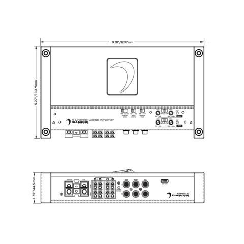 Diamond Audio HXM 4-Channel Full Range Class D Amplifier