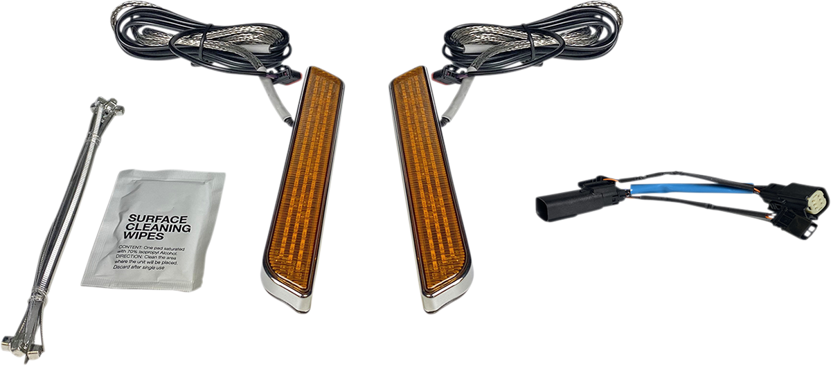 Custom Dynamics LED Front Fork Lightz™ Amber/Chrome