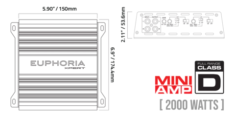 DB Drive Euphoria Xpert EX2K 2000 Watt Mono Amp