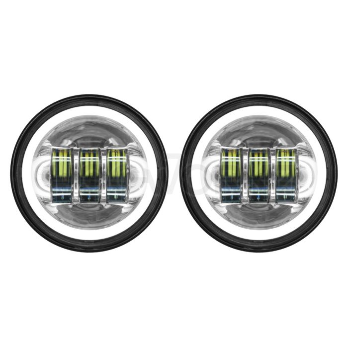 Hogworkz Harley® Chrome 4.5" LED HALOMAKER® Auxiliary Passing Lamps