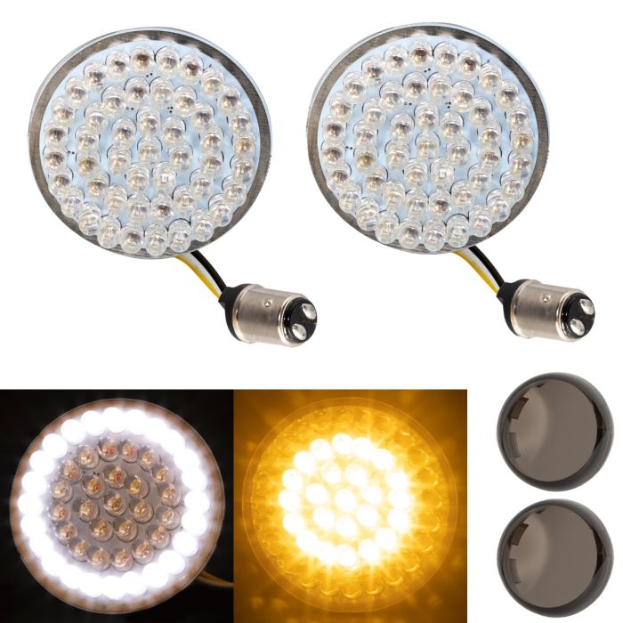 HOGWORKZ® HALOMAKER® LED Front Turn Signals for Harley-Davidson® | 1157 Base, Bullet Lens