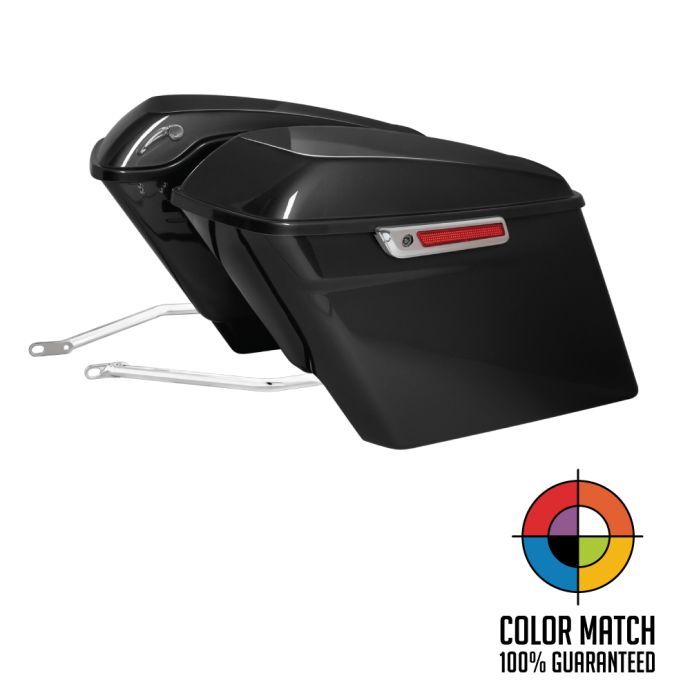 Hogworkz Unpainted Harley® Softail Stretched Saddlebag Conversion Kit w/ Chrome Hardware for '84-'17