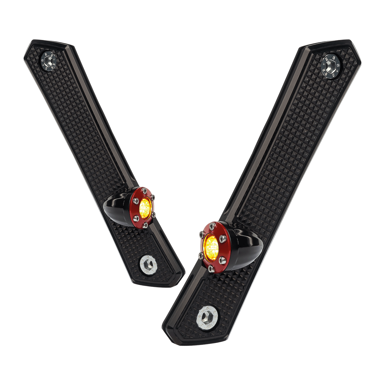 Vity's Design Diamond Front Turn Signal Black Ring Red Ratchets Den