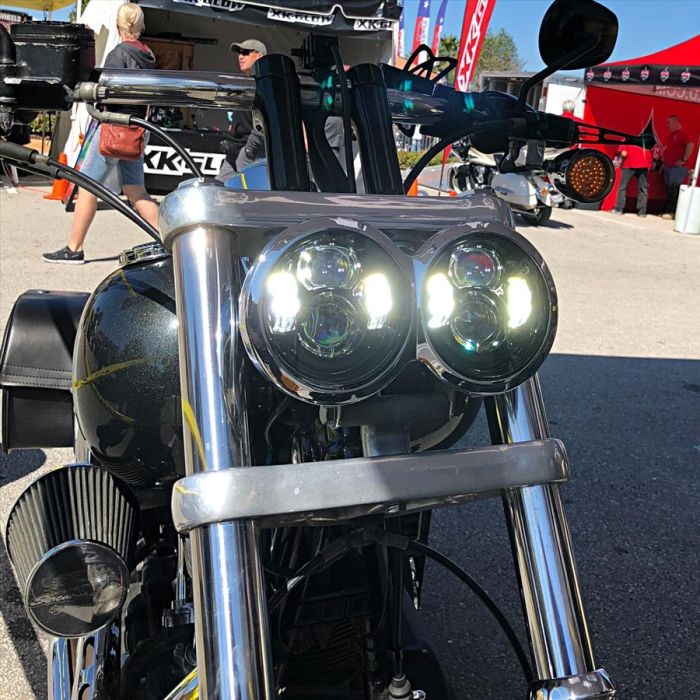 Hogworkz Harley® Dyna Fat Bob LED 4.65" Blackout Headlight for '08-'17