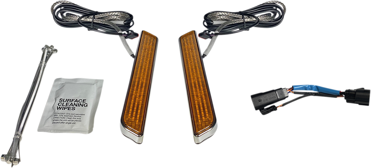 Custom Dynamics LED Front Fork Lightz™ Amber/Chrome