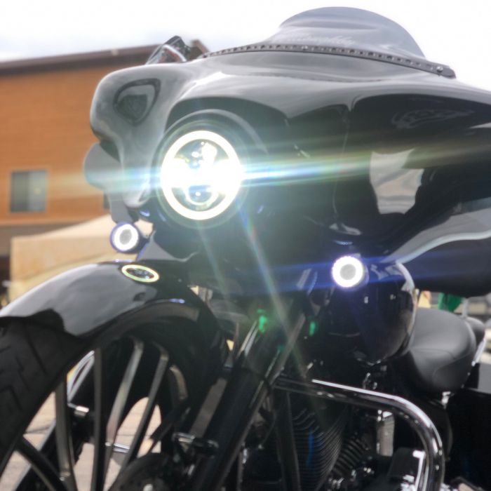 HOGWORKZ® HALOMAKER® LED Front Turn Signals for Harley-Davidson® | 1157 Base, Bullet Lens