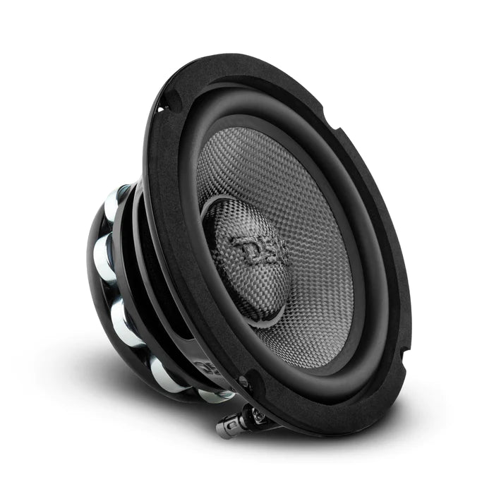 DS18 PRO 6.5" Neodymium Carbon Fiber Water resistant Cone Mid-Bass Loudspeaker 250 Watts Rms 4-Ohm (Single Unit)