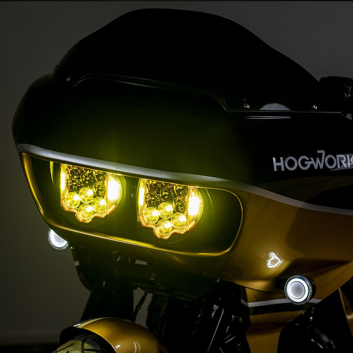 Hogworkz Goldtooth™ Performance LED Headlight for Harley® Road Glide '15-'25