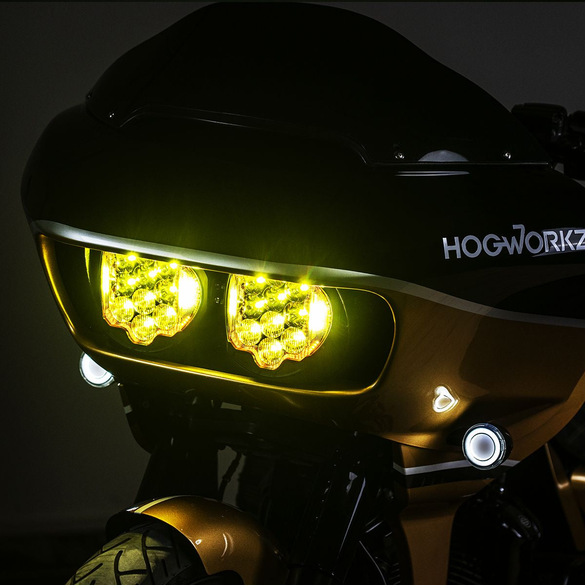 Hogworkz Goldtooth™ Performance LED Headlight for Harley® Road Glide '15-'25