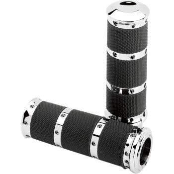 Performance Machine Contour XL Renthal Wrapped Grips Chrome