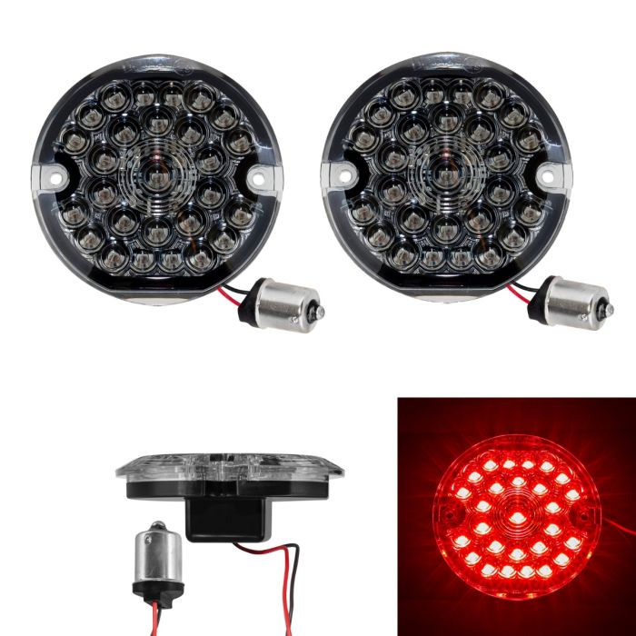 HOGWORKZ® Pro Grid™ LED Rear Turn Signals for Harley-Davidson® | 1156 Base, Flat Lens