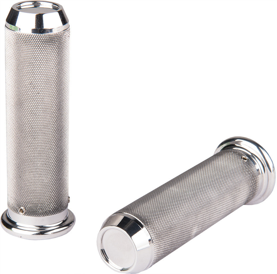 HardDrive Knurled Grips Throttle by Wire Polished 1"