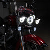 Hogworkz 7" LED Chrome HALOMAKER® Headlight with Auxiliary Halo Passing Lamps