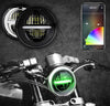 XK Glow 5.75" Round LED Motorcycle Headlight with RGB Center Bar