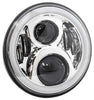 Chrome Glow 7" Colored Premium Wide-Array LED Headlight with Full Halo DRL