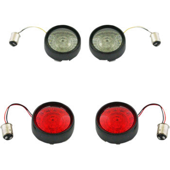 Custom Dynamics Complete Front & Rear Turn Signal Conversion Kit with Bullet Bezel Lenses