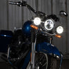 Hogworkz Harley® Chrome 4.5" LED HALOMAKER® Auxiliary Passing Lamps